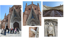 E' caratterizzato dalla maestosa ghimberga gotica, con la statua della Madonna del melograno